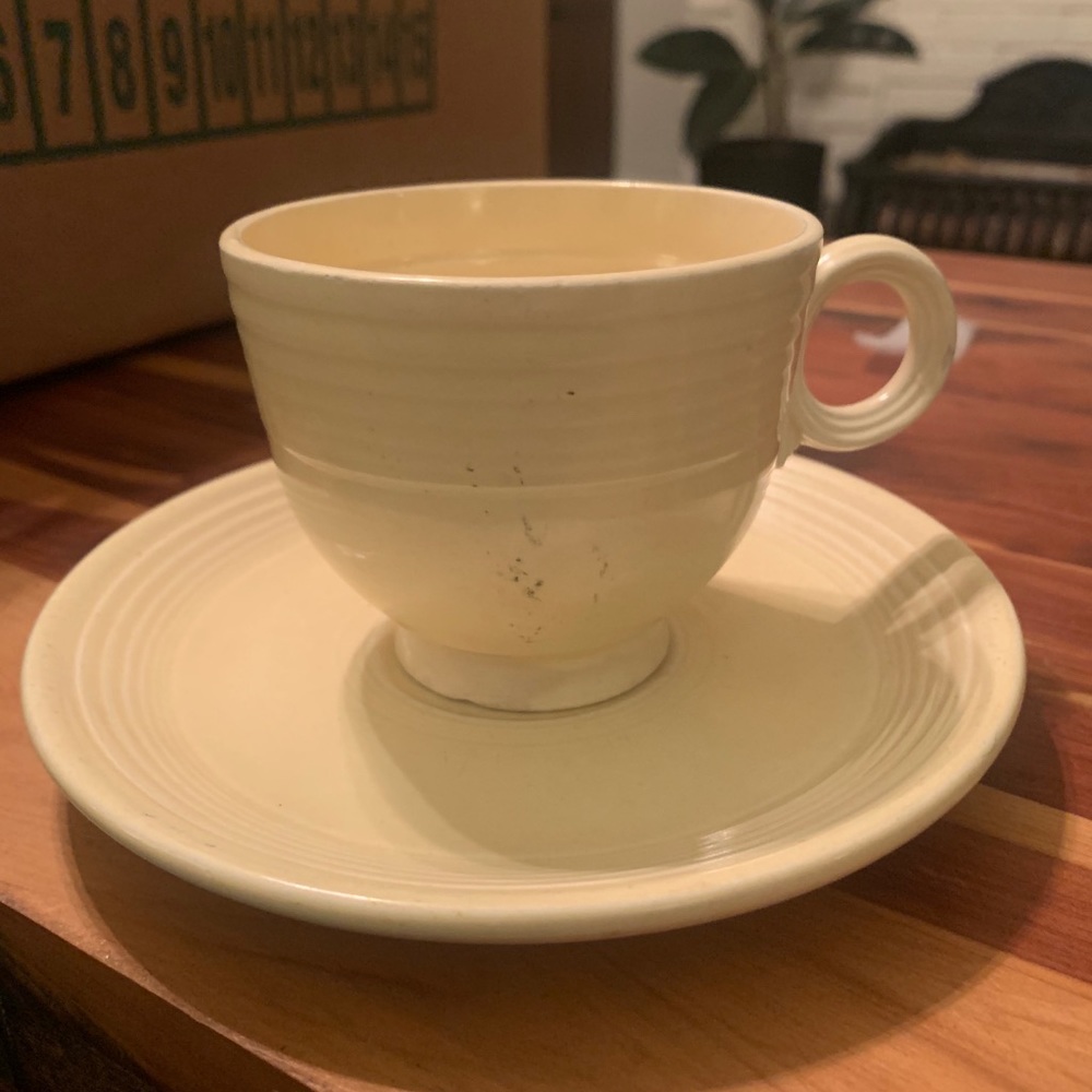 Fiestaware Vintage Ivory Teacup and saucer